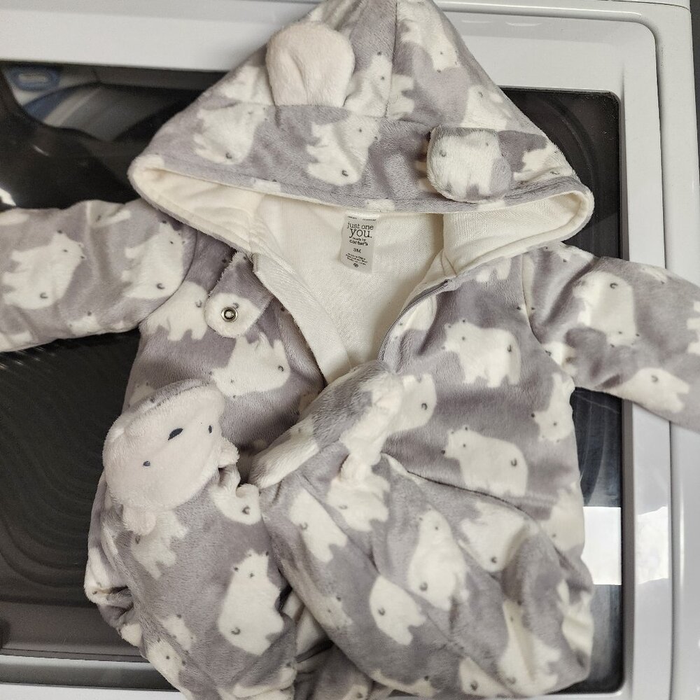 Carters 3 month zip up polar bear